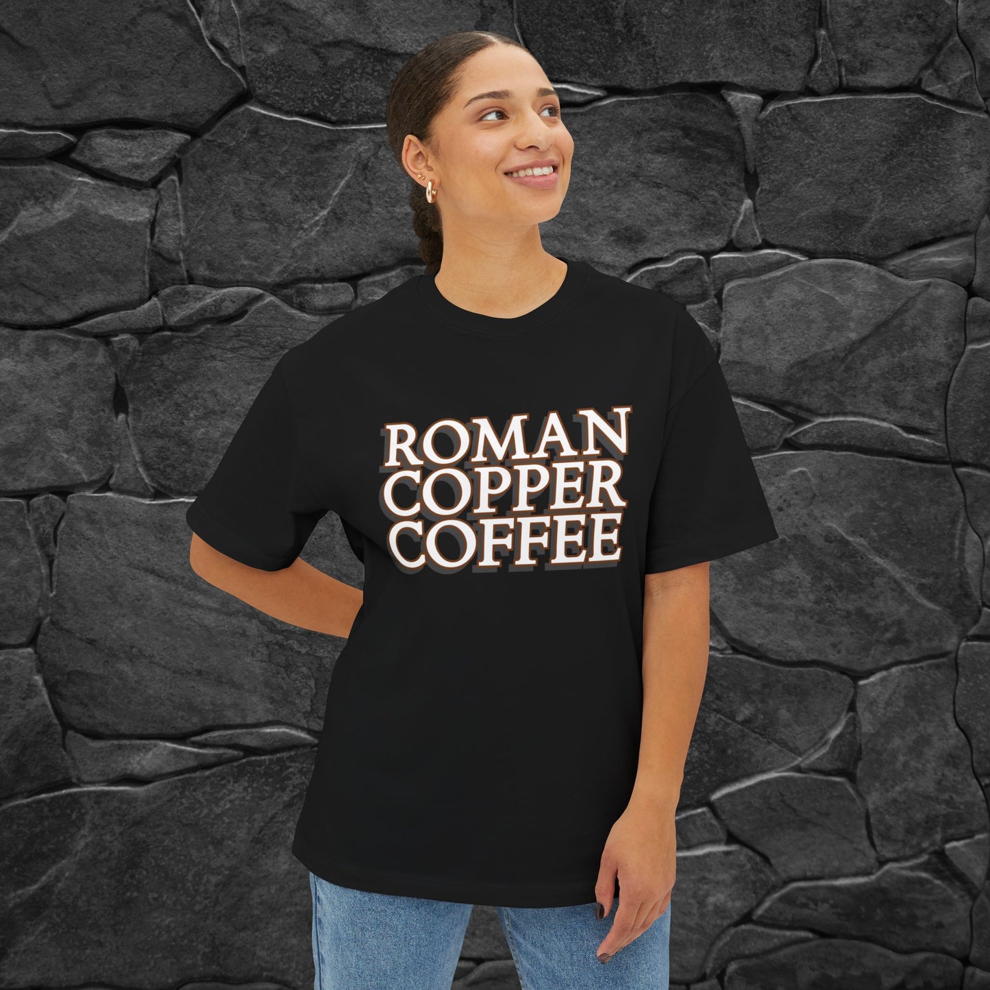 ROMAN COPPER COFFEE Unisex Oversized Boxy Tee