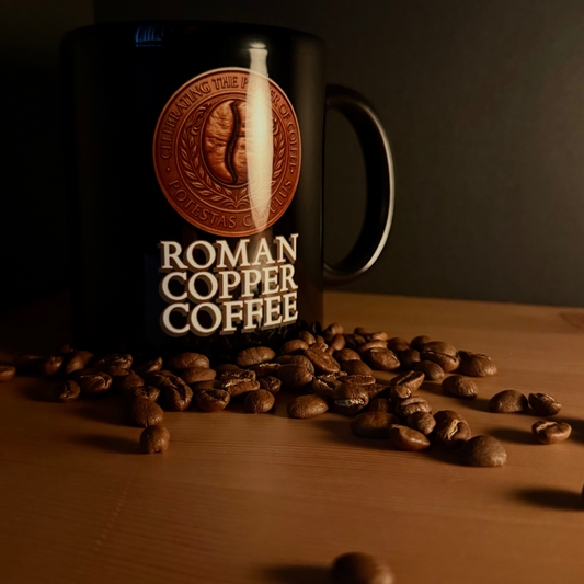 ROMAN COPPER COFFEE Black Mug (11oz)