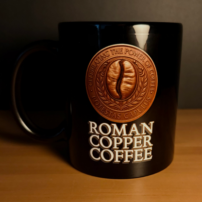 ROMAN COPPER COFFEE Black Mug (11oz)