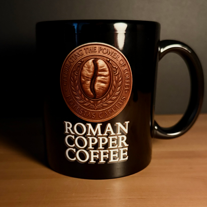 ROMAN COPPER COFFEE Black Mug (11oz)